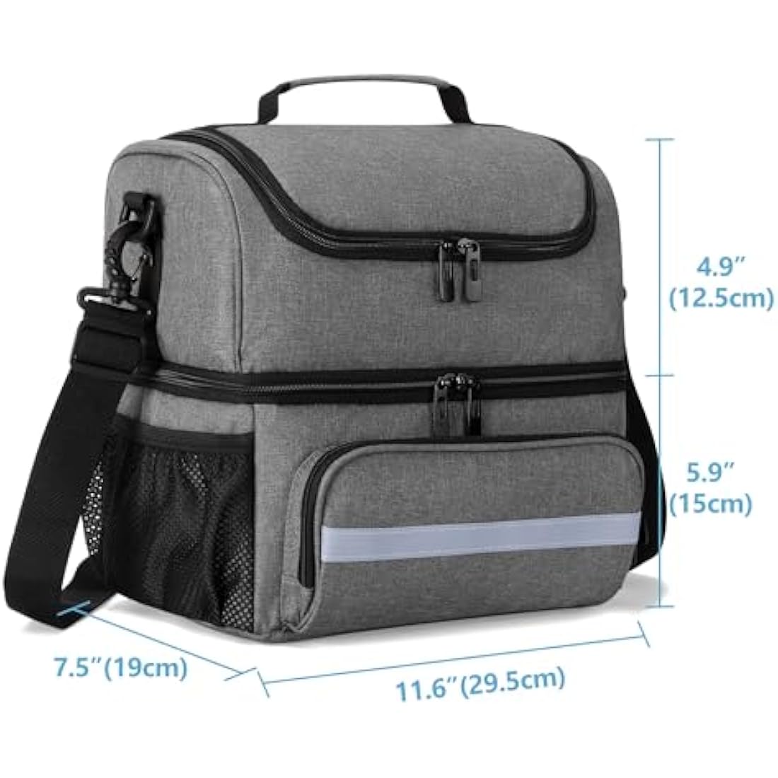 CURMIO Double Layer Medicine Storage Bag Empty, Family First Aid Organiser for Emergency Medical Kits, Portable Medicine Supplies Bag for Home and Travel, Grey