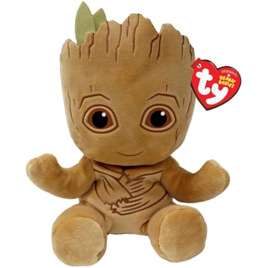 TY Groot Marvel Avengers Beanie Babies Regular, Licensed Beanie Baby Soft Plush Toy, Collectible Cuddly Stuffed Teddy