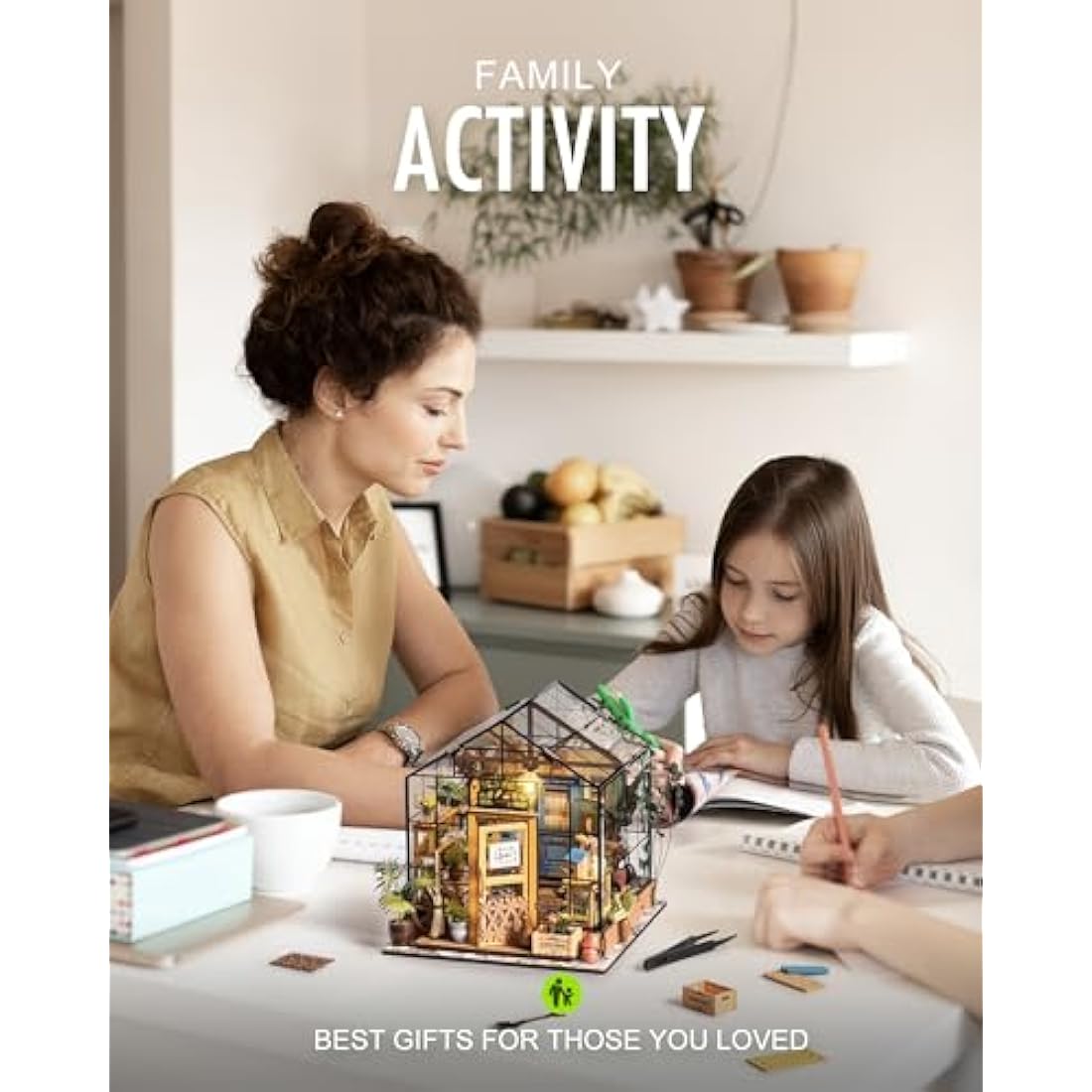 Rolife DIY Miniature House Kits for Adults Greenhouse Dolls House Craft Kits For Adults Model Kits for Adults to Build Birthday Gift for Women and Girls (Cathy's Flower House)