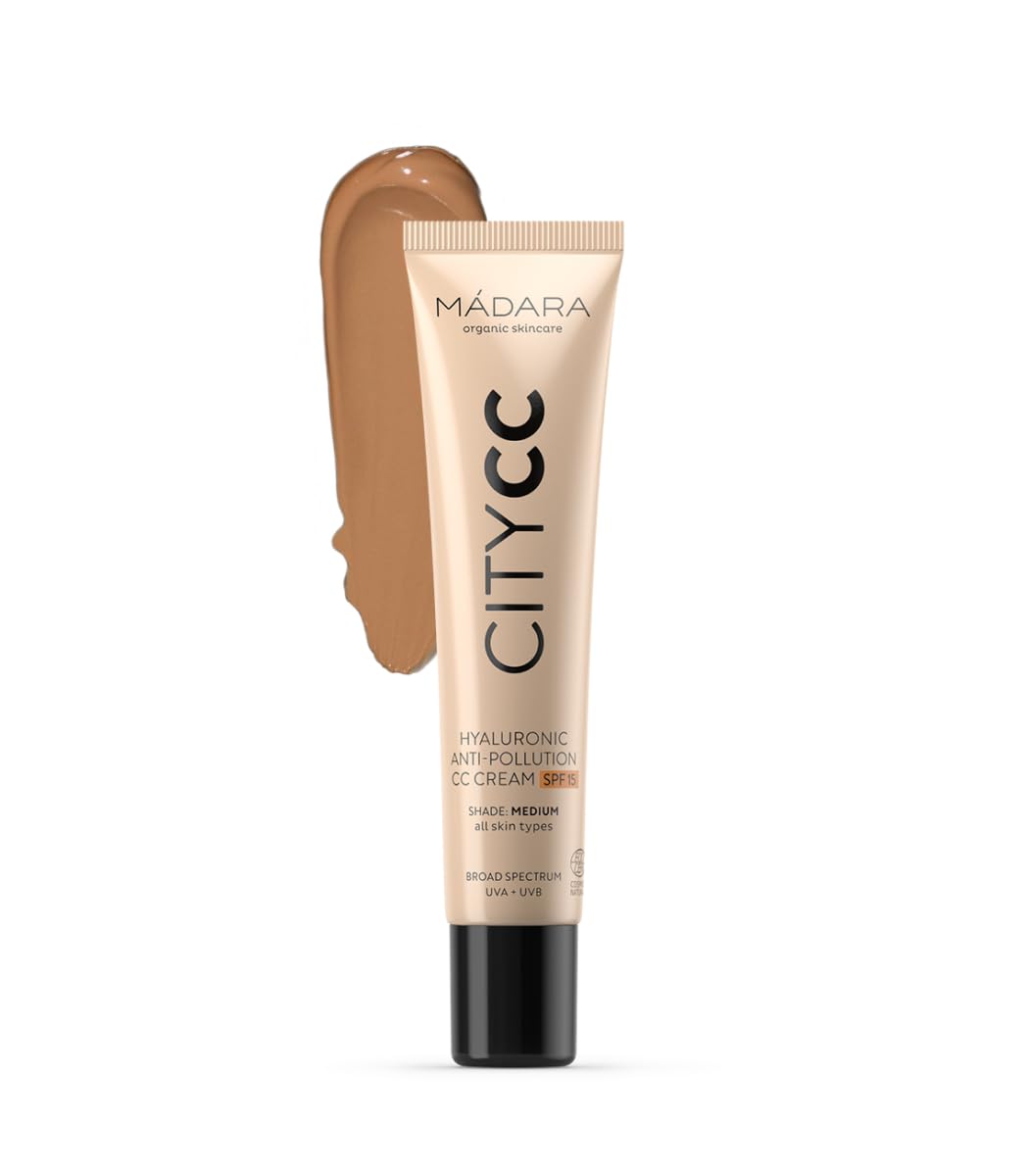M?DARA CC Cream Colour Corrector - Anti-Pollution CC Cream Foundation SPF15 MEDIUM BEIGE - 40ml, With hyaluronic acid & mineral UVA/UVB sunscreen,