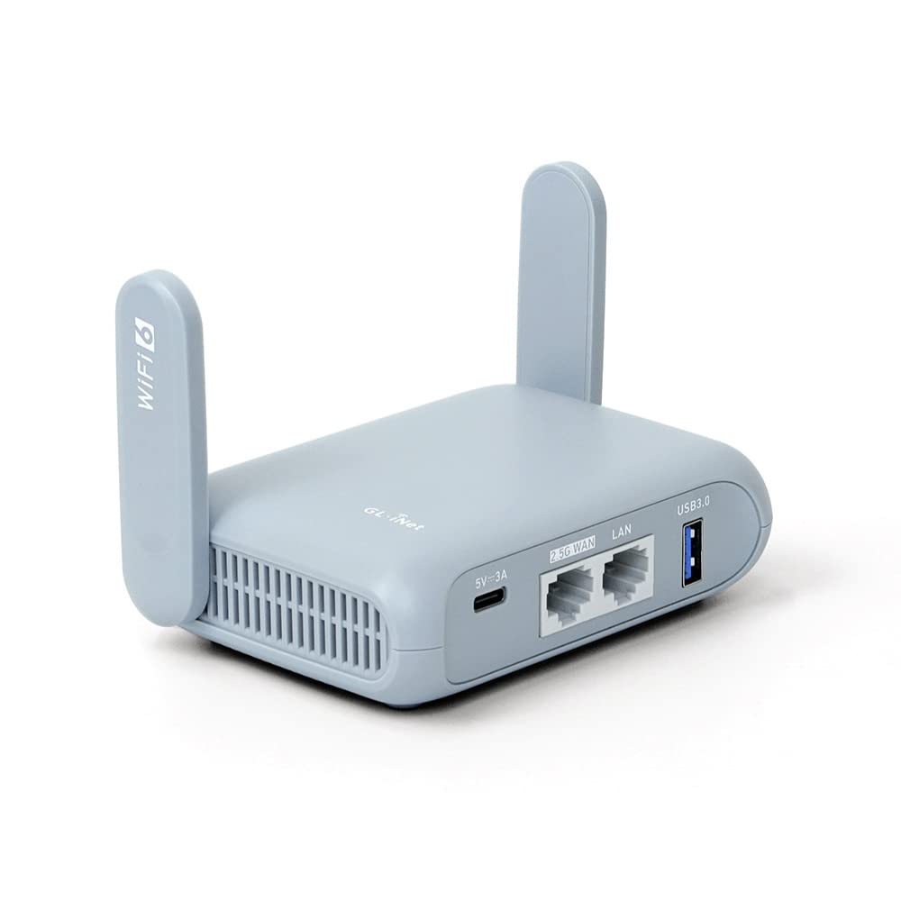 GL.iNet GL-MT3000 (Beryl AX) Portable Wifi Router for Travel & Home, Wireless Access Point, Pocket Wifi 6 Abroad, Secure Vpn Router, Dual Band, Mobile