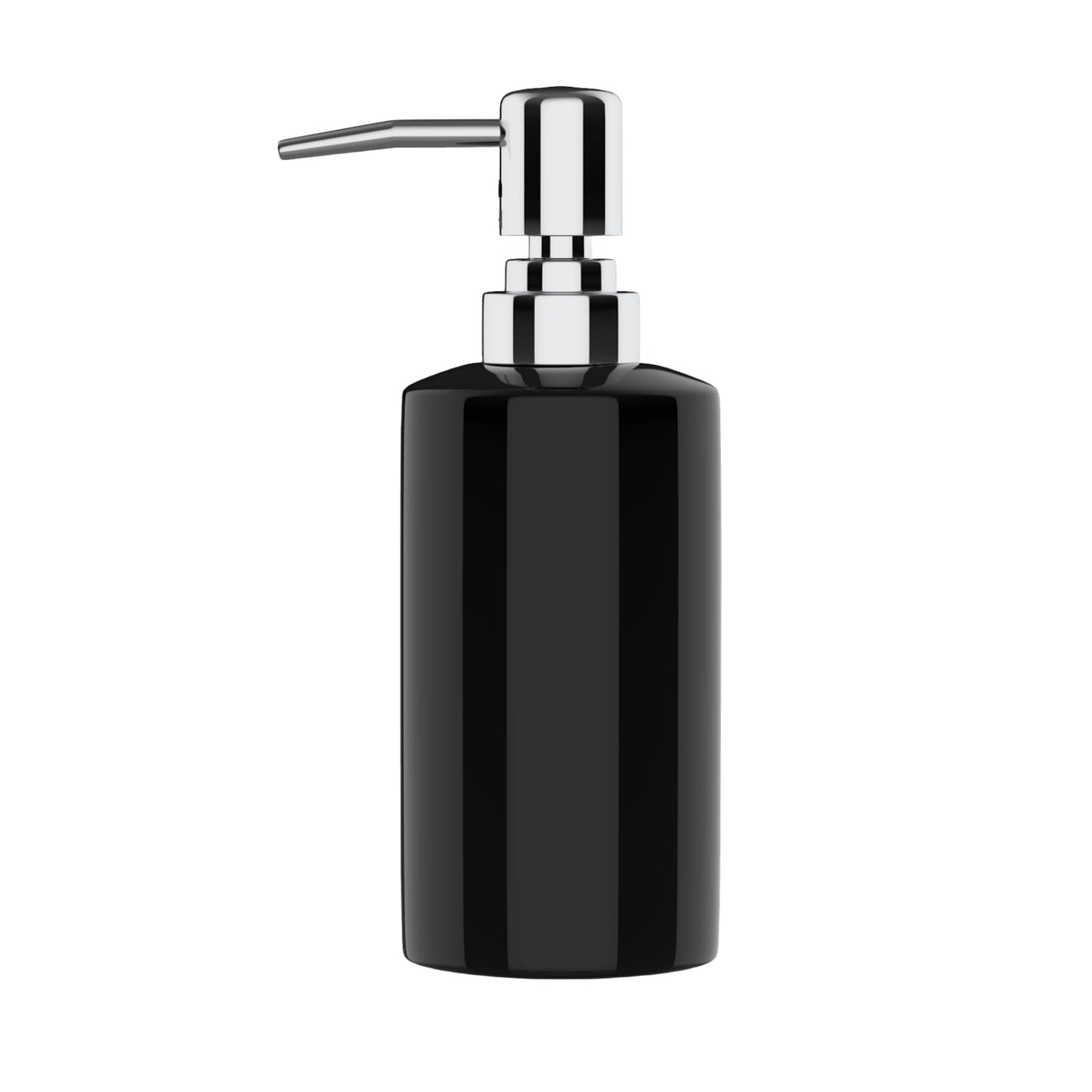 Nuscen Black Ceramic Soap Dispenser -250ml Square Hand Wash Pump for Luxurious Bathrooms, Kitchens, and Hotels | Elegant Shampoo Lotion Bottle | Sleek