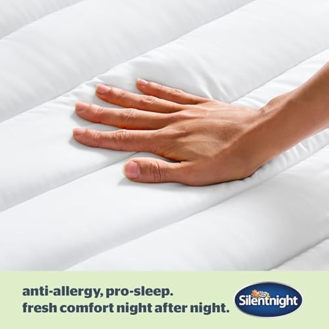 Silentnight Anti-Allergy King Mattress Topper - Thick Deep Mattress Pad Protecting Against Allergies and Dust Mites - Hypoallergenic and Machine Washable - King Bed, White