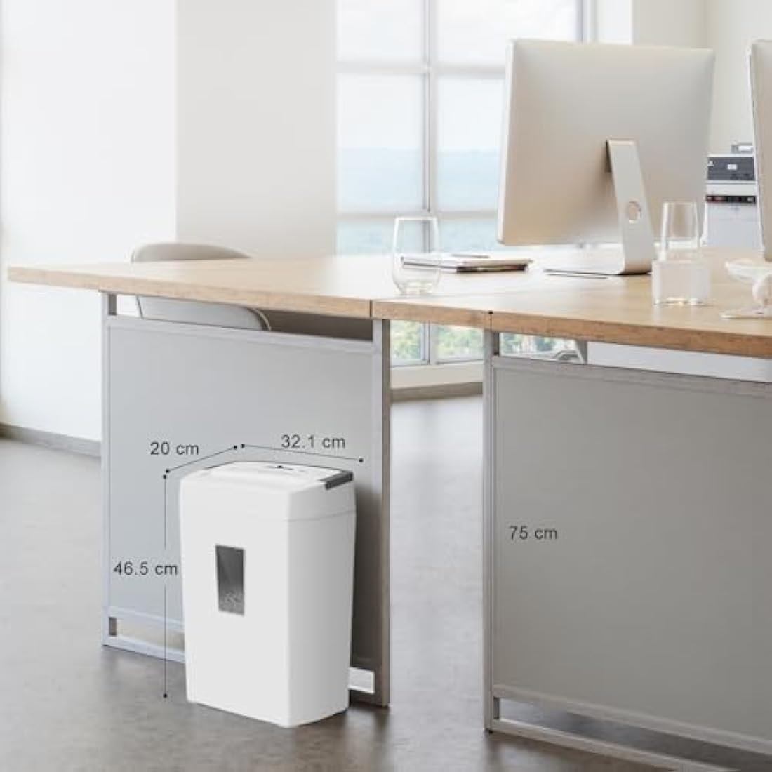 Bonsaii 10 Sheet Micro Cut Paper Shredder for Home & Office Use, P-4 High Security (5×12mm), 21L Bin, Shreds Credit Cards, Staples & Paper Clips, Overheat Protection, Manual Reversal, White, C275-B