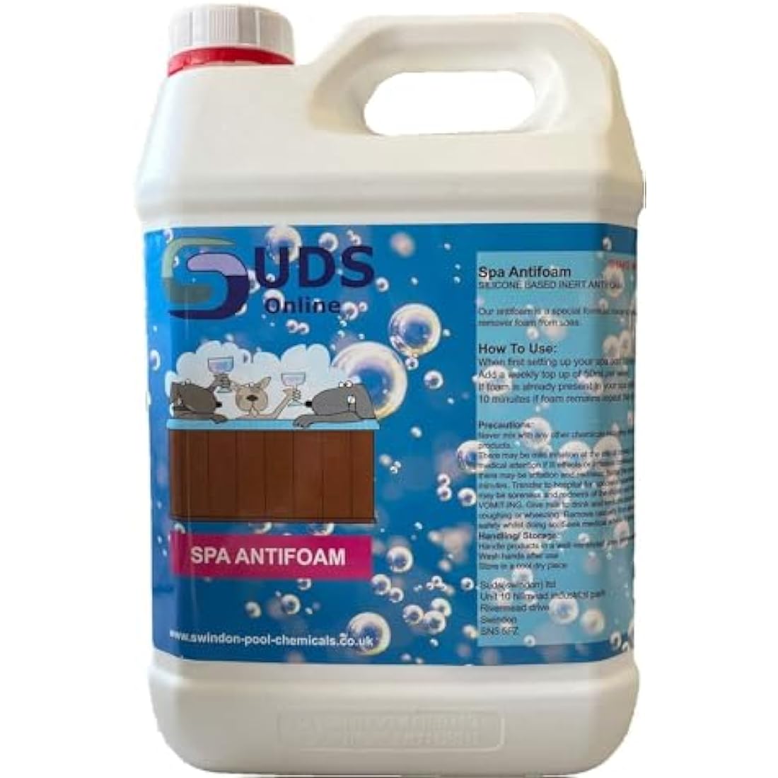 SUDS-ONLINE (5 LITRE) No Foam Away Anti Foamer Fix Foaming Chemicals Hot Tub Spa Hottub Spas