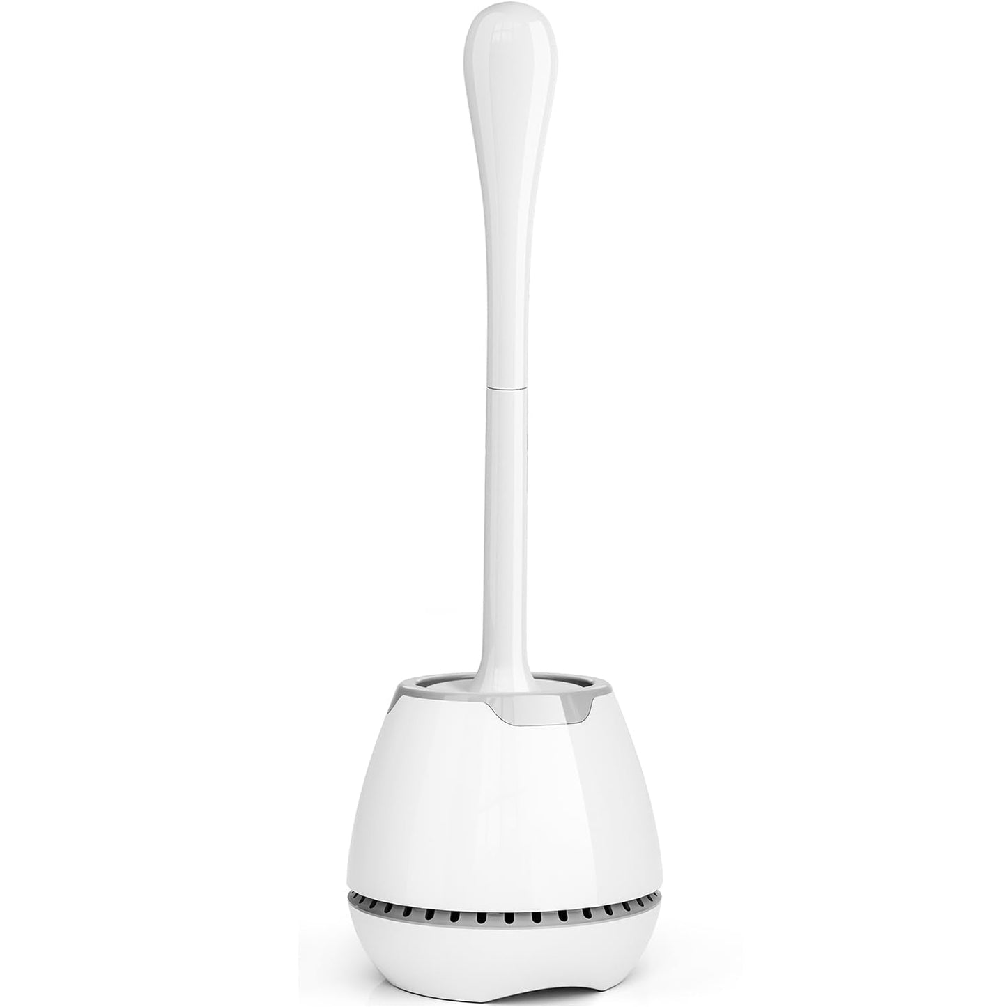 Toilet Brush and Holder, Toilet Bowl Brush with Ventilated Holder and Ergonomic Long Handle, Durable Bristles Toilet Scrubber Set for Bathroom