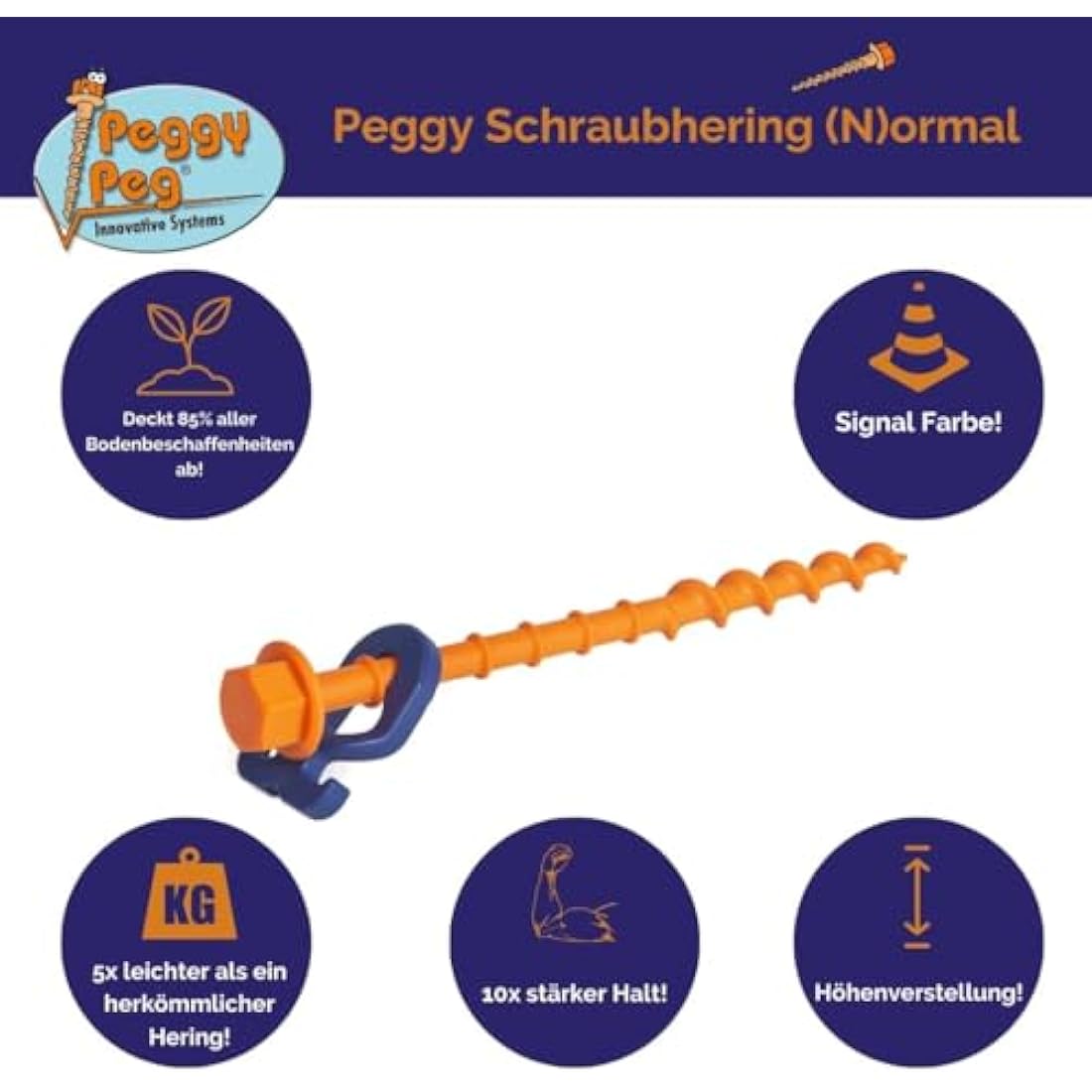 Peggy Peg Screw-in Peg Normal (N) • Pack of 12
