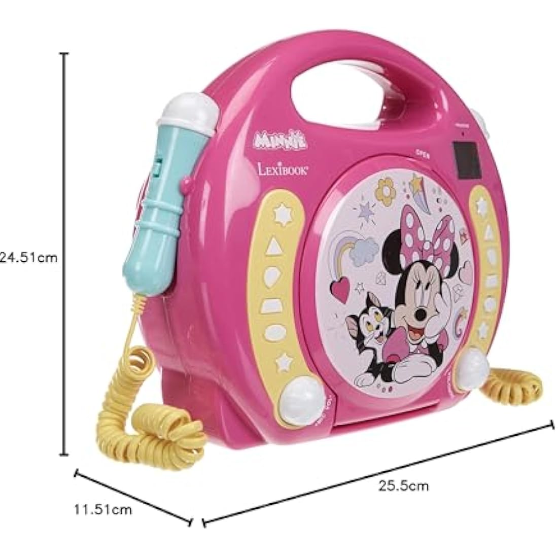 Lexibook, Disney Minnie, Portable CD player with Microphones, Music Player, Repeat and Programming, Karaoke, Headphones jack, Pink, RCDK100MN