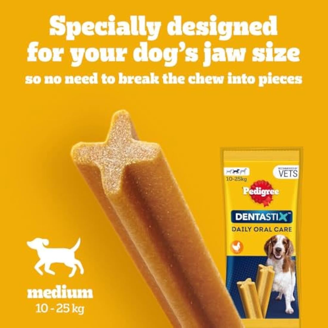 Pedigree DentaStix - Daily Dental chews for medium Dogs (10-25 kg) , 28 Pedigree Dentastix sticks (Pack of 4)