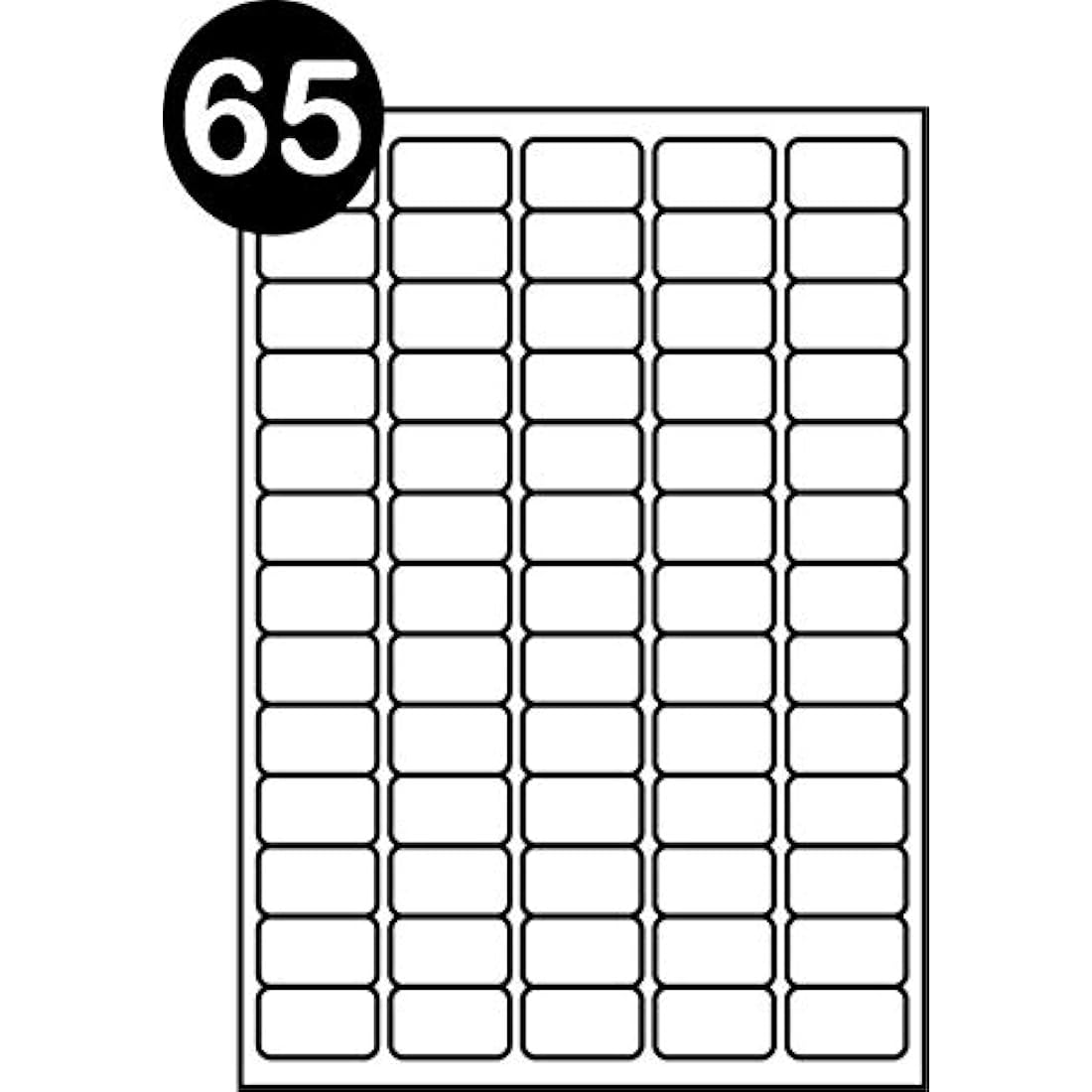 SmithPackaging A4 Self Adhesive Address Labels, 65 Labels Per Sheet, 100 Sheets, 38.1 x 21.2mm 6500 Labels