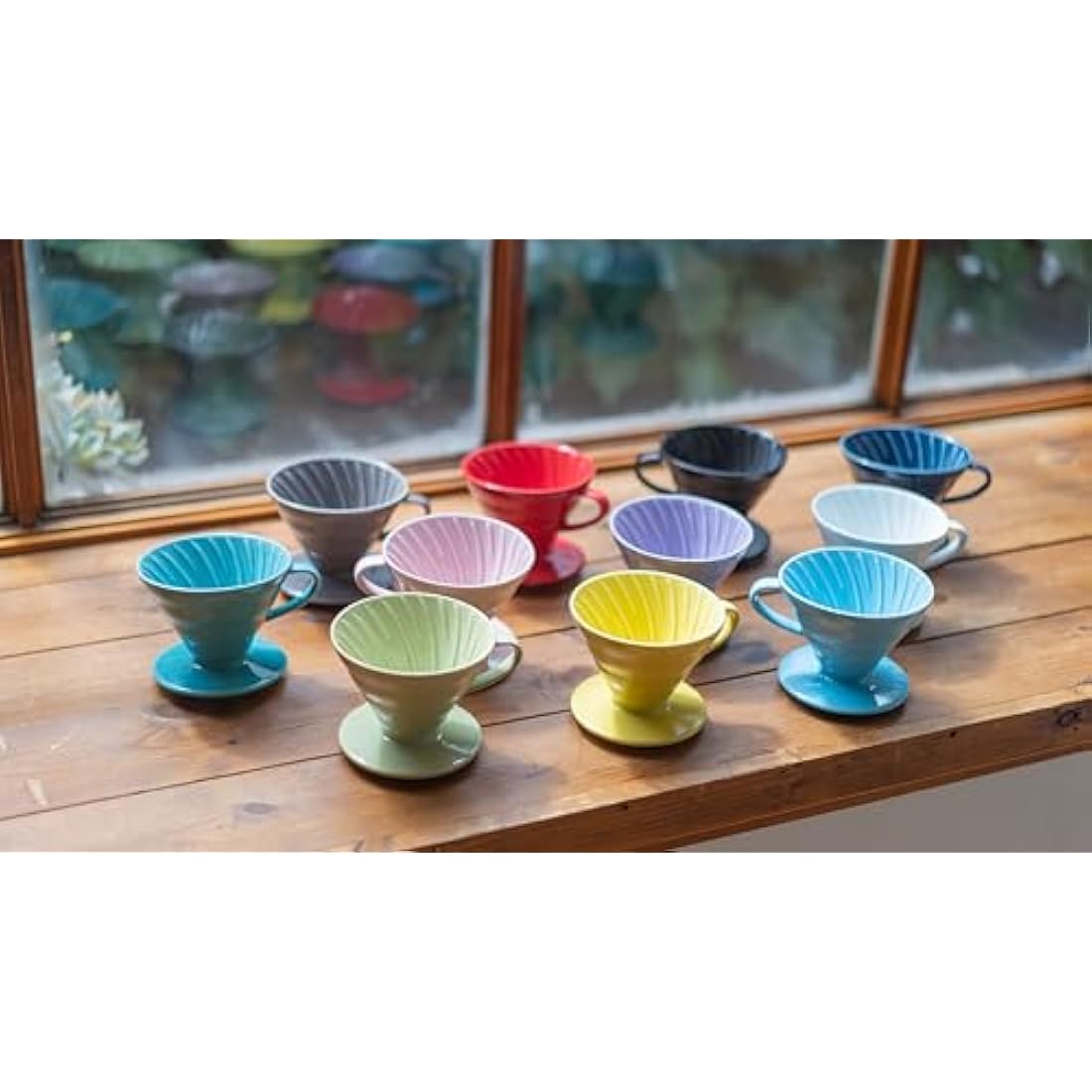 Hario V60 Ceramic Coffee Dripper | V-Shaped Cone Coffee Dripper With Heat Retention, Red, Size 02