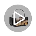 Relaxdays Firewood Basket, Metal, Nickel-Plated Handle, for Indoors, Wood Carrier, HxWxD: 43.5 x 40.5 x 30 cm, Black