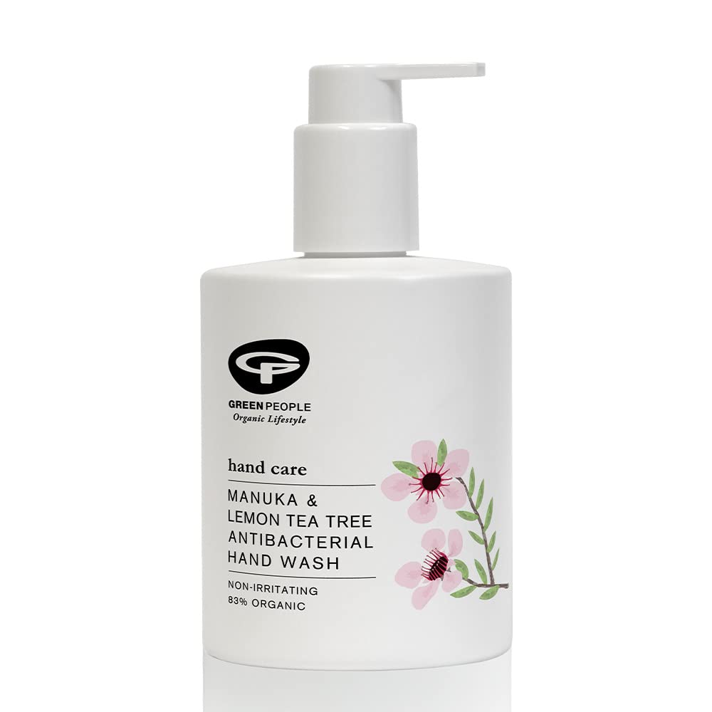 Green People Manuka & Lemon Tea Tree Hand Wash - Antibacterial Hand Wash - Paraben & SLS Free - Organic, Cruelty Free & Vegan, 300ml (Package may