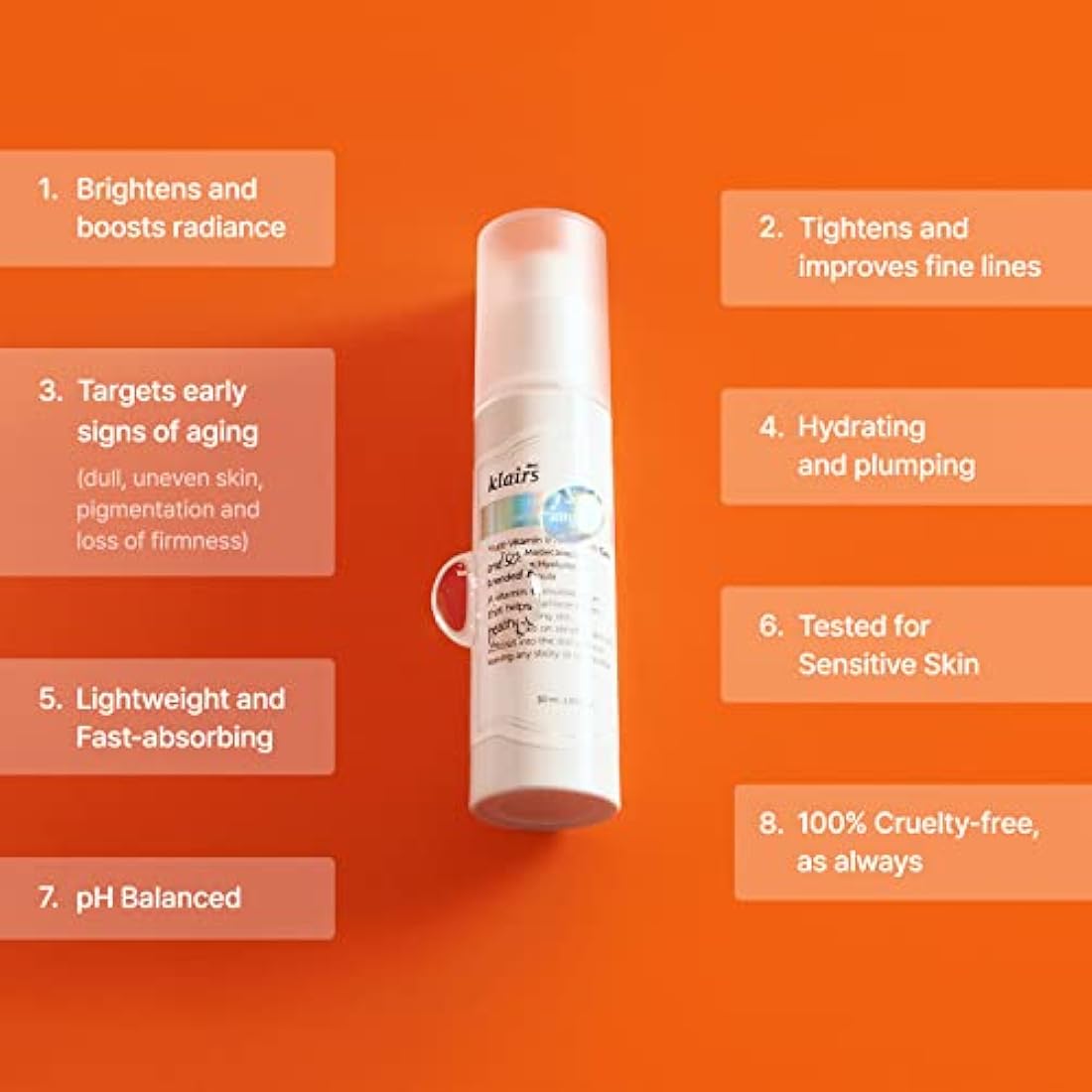 DearKlairs Freshly Juiced Vitamin Charging Serum, Korean Skincare, 3-O-Ethyl Ascorbic Acid 10%, Niacinamide, Non-oily texture for Sensitive skin
