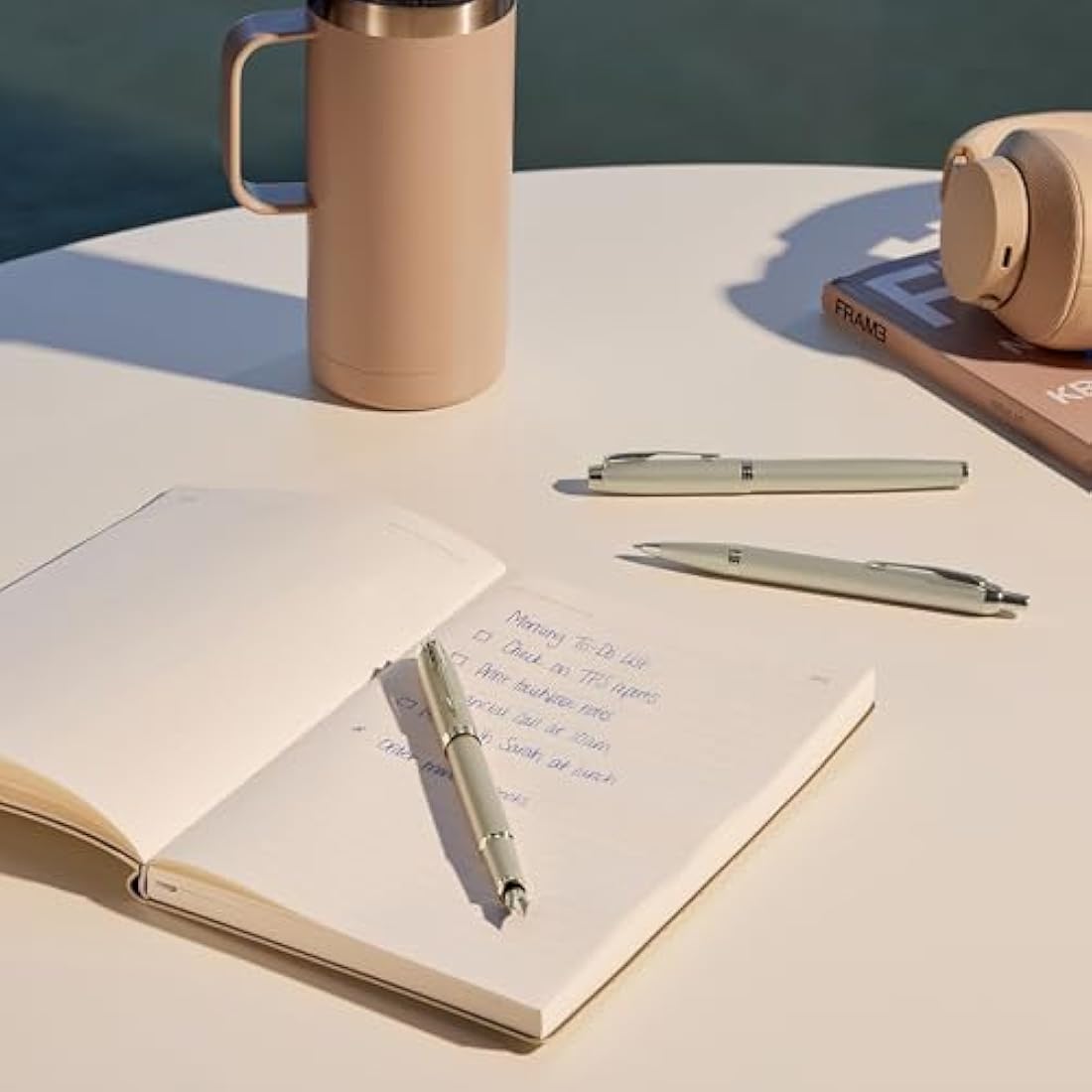 Parker IM Monochrome Fountain Pen | Champagne Finish and Trims | Fine Point | Blue Ink | Gift Box