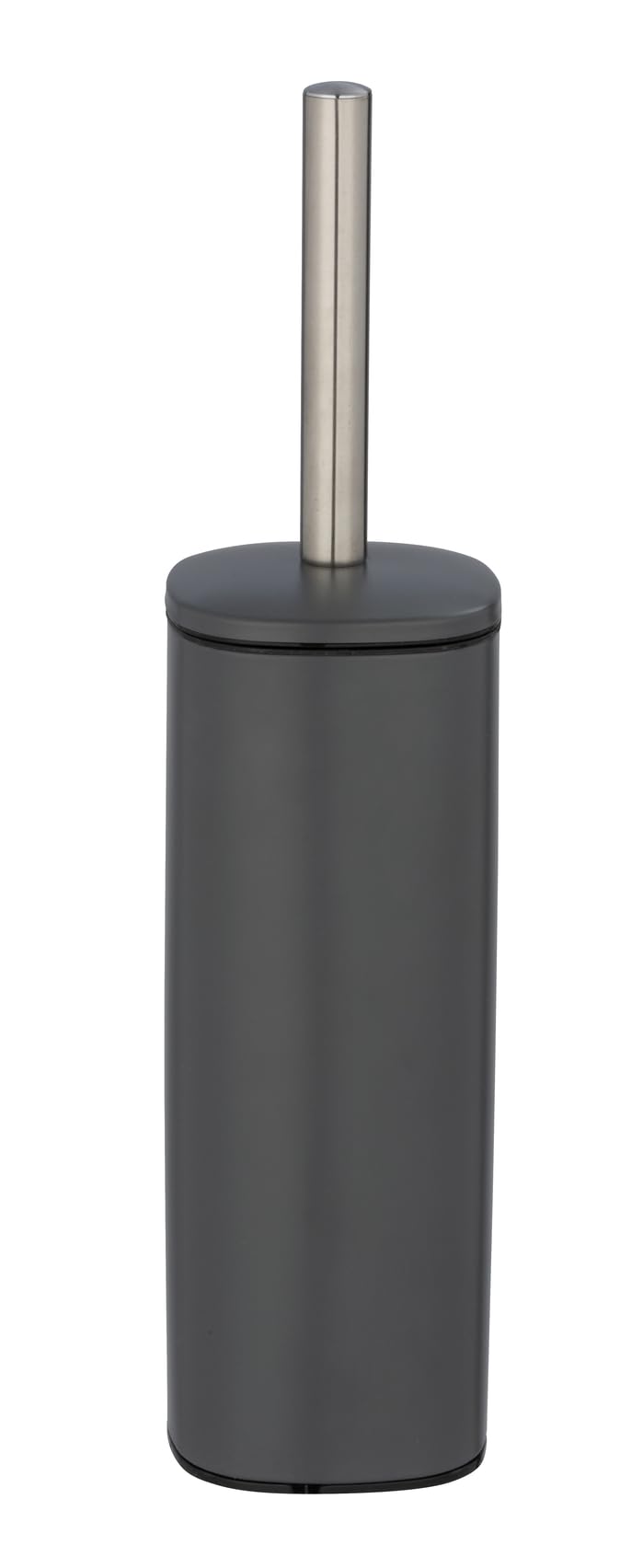 WENKO Alassio Toilet Brush Set Grey, steel, Gray, 9,3 x 39,2 x 9,3 cm