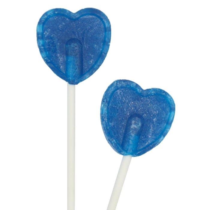 Blue Raspberry Heart Lollipops 5.2g each Individually wrapped (200)