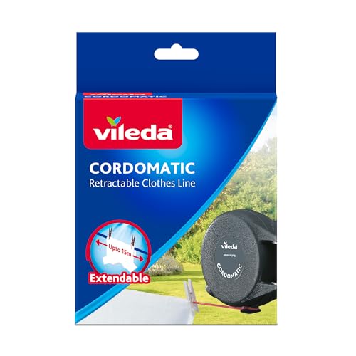 Vileda Cordomatic Retractable Washing Line with 15m Outdoor Clothes Line