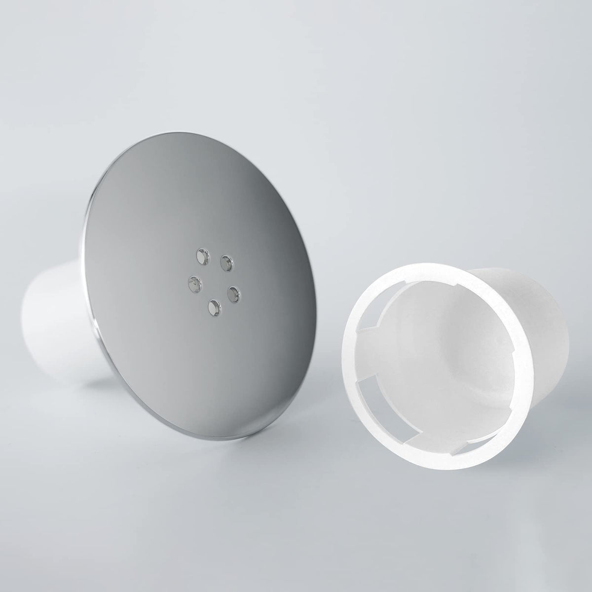 Shower Drain Cover, Chrome Trap Replacement, 90mm/115mm Plughole, Removable Top Waste Fitting Cap Parts, Tray Plug Hole Fast Flow