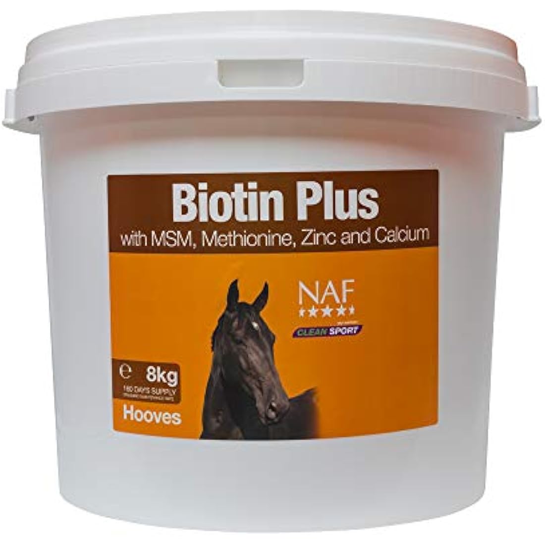 NAF Biotin Plus 8kg – Comprehensive Hoof Supplement for Horses – With Biotin, MSM, Methionine, Zinc & Calcium – Supports Healthy Hoof Growth & Strength