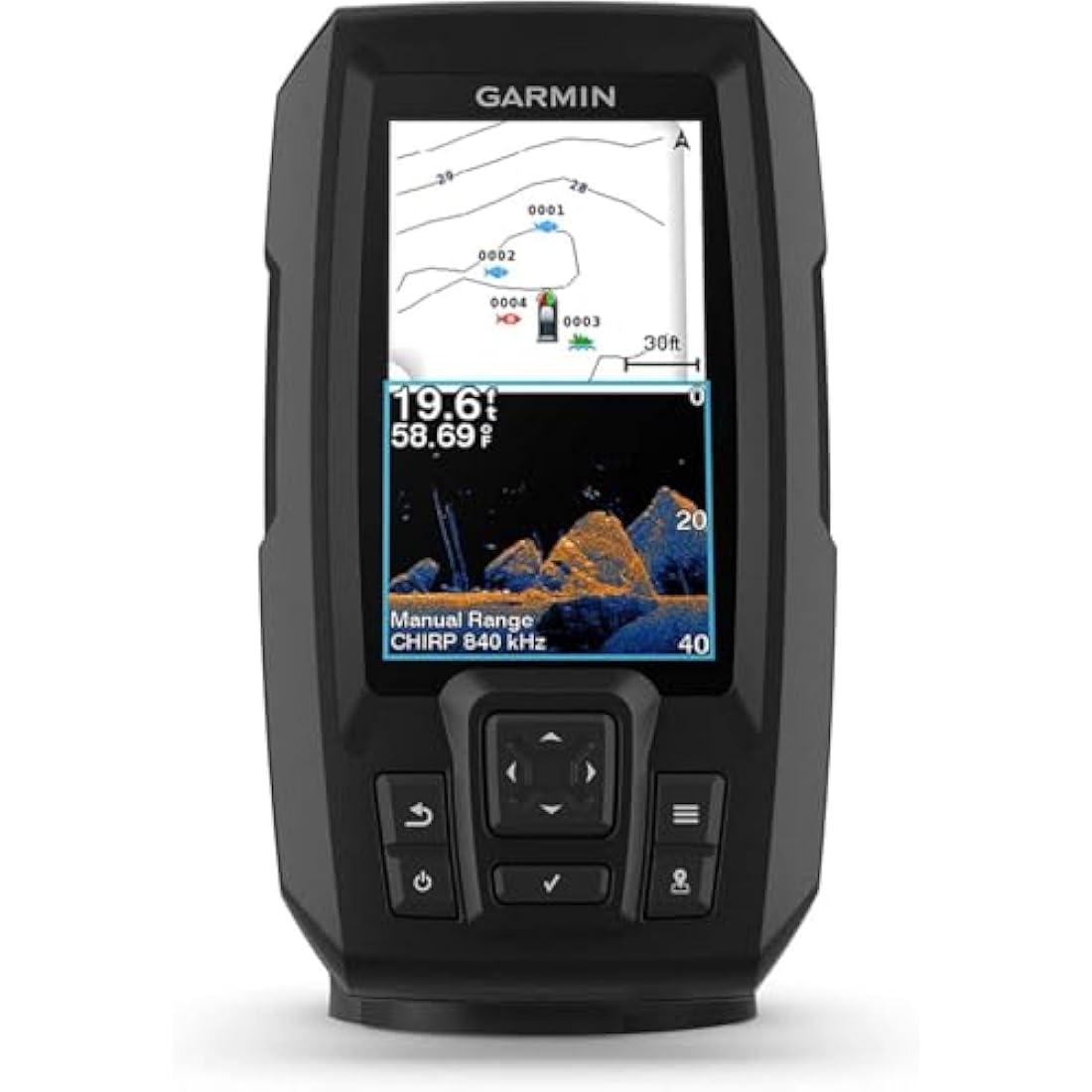 Garmin Striker Vivid 4cv, Easy-to-Use 4-inch Color Fishfinder and Sonar Transducer, Vivid Scanning Sonar Color Palettes (010-02550-00)