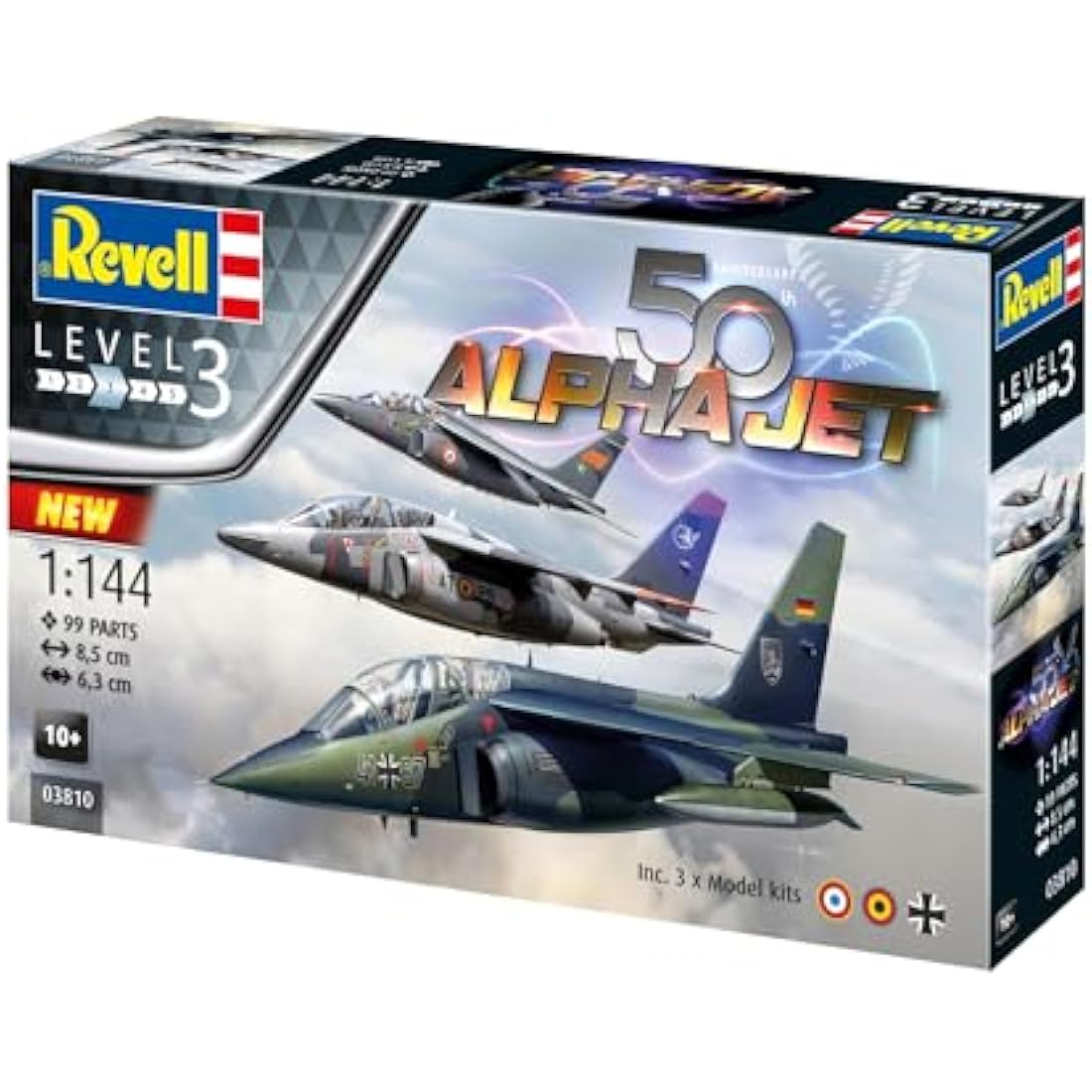 Revell 03810 50th Anniversary Alpha Jet 1:144 Scale Unbuilt/Unpainted Plastic Model Kit