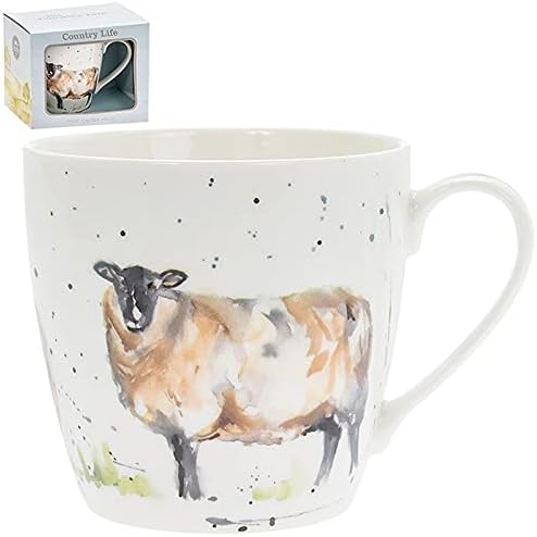 The Leonardo Collection Country Life Sheep Picture Mug, Fine China, Boxed