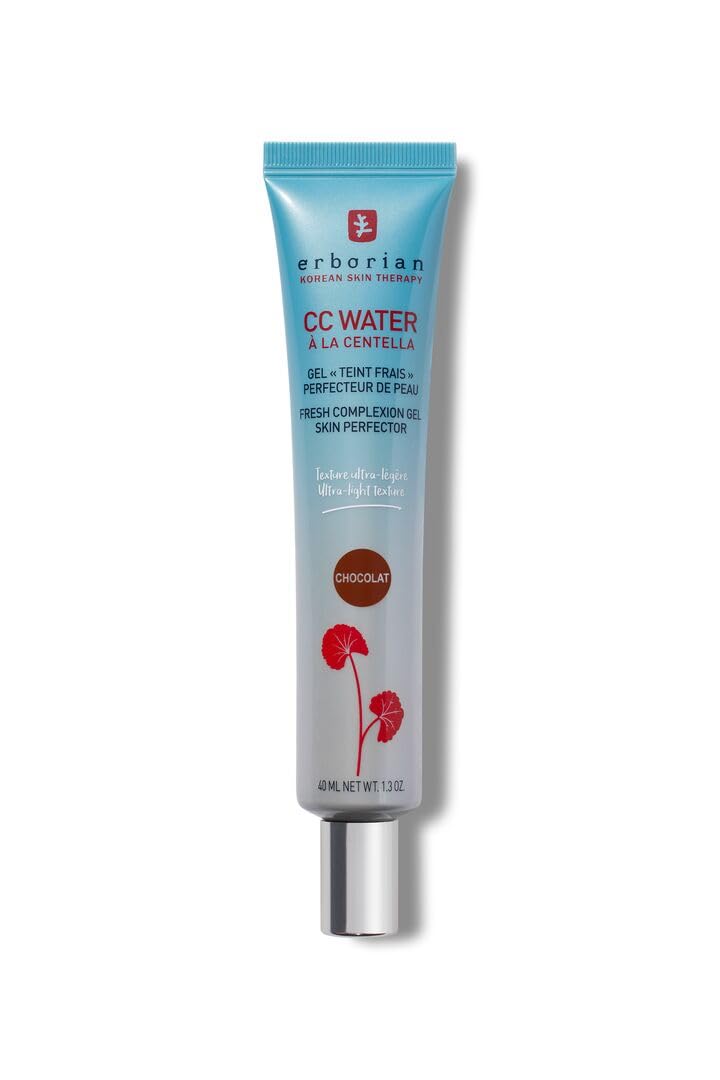 Erborian - CC Water with Centella Asiatica - Skin Perfecting Face Care with Hyaluronic Acid - Korean Skin Care Face Moisturizer - CC Water Chocolate