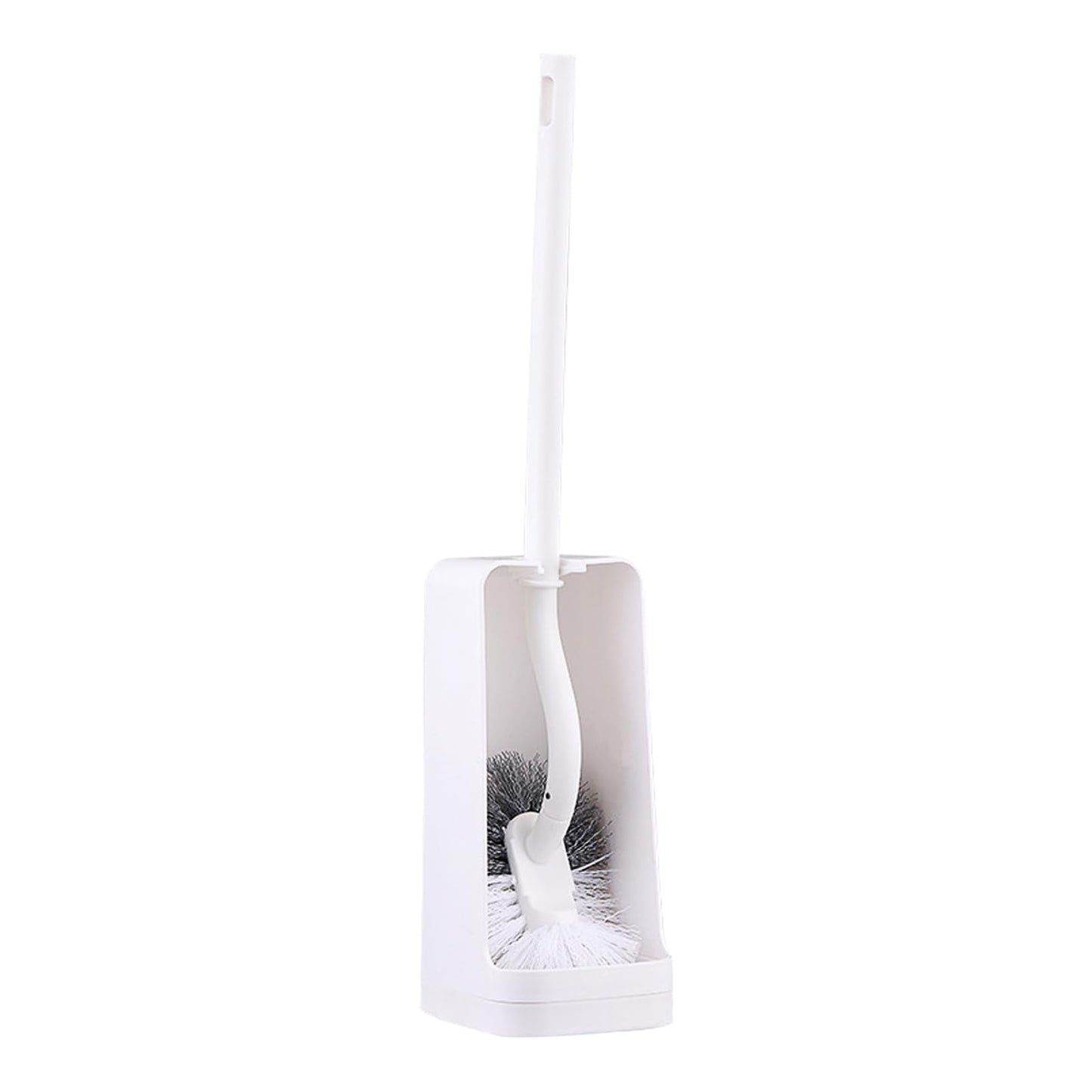 JVHLOV Toilet Brush, Compact Bathroom Toilet Bowl Brush with Holder, for Bathroom Long Handle Easy Curved Deep Cleaning, for Bathroom Stroage