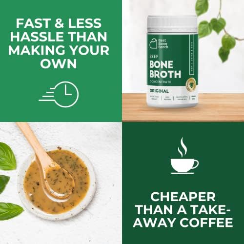 Beef Bone Broth Concentrate | Help Improve Joints, Skin, & Gut | Liquid Collagen Amino Acids | Keto, High Protein, Gluten Free | Made from Grass-Fed Beef - 35 Servings / 8.7 litres