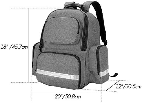 Trunab First Responder Bag Trauma Backpack Empty, Medical Emergency Kits Storage Jump Bag Pack for EMT, EMS, Police, Firefighters, Safety Officers - Patented Design