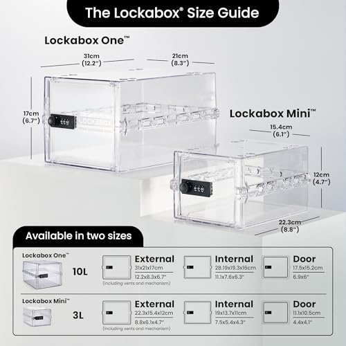 Lockabox One Crystal | Premium Lockable Storage Box | 10 Litre Combination Lock Box For Food, Medicine & Home Safety | BPA-Safe