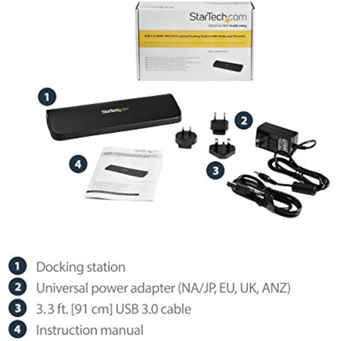 StarTech.com USB 3.0 Docking Station with HDMI and DVI/VGA - Dual Monitor - Universal Laptop Dock - Mac and Windows Compatible (USB3SDOCKHDV)