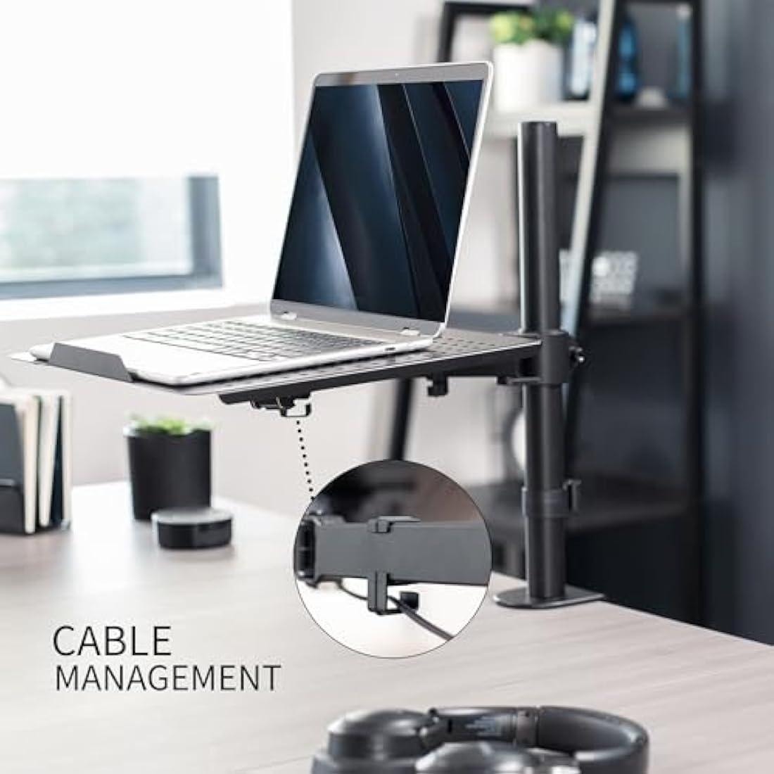 VIVO Single Laptop Notebook Desk Mount Stand - Fully Adjustable Extension with C Clamp (STAND-V001L)