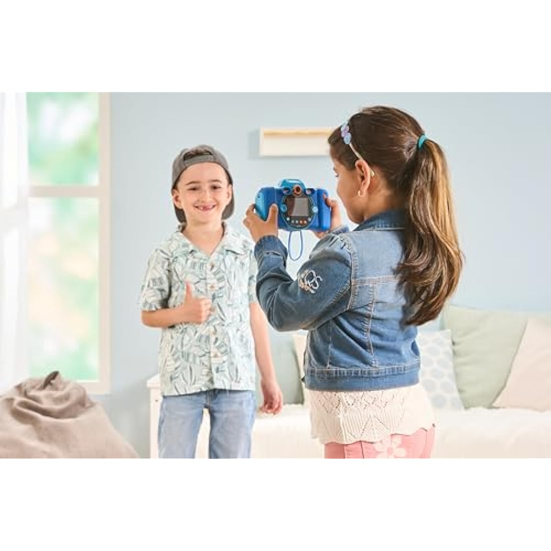 VTech KidiZoom Duo FX, Kids Camera with Colour Screen, 8MP, Photos, Selfies & Videos, AR Filters, 20 games, 75 photo & video effects, filters & frames, for Infants aged 3, 4, 5, 6, 7 + years, Blue