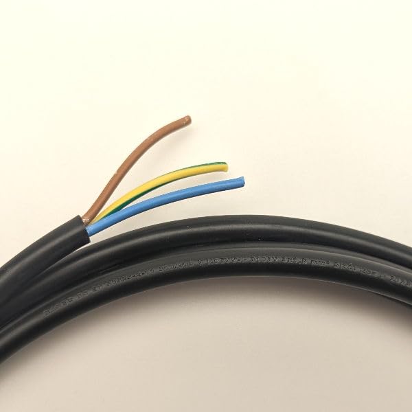 10m 3183Y 13 AMP Electrical Cable Black Round Mains Wire Flex 1.5mm 240V 3 Core