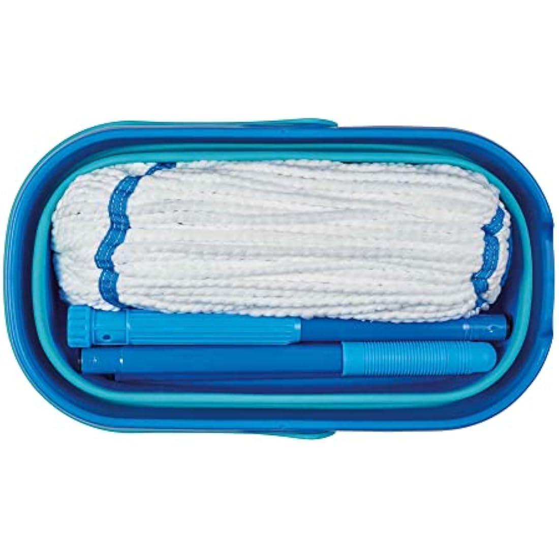 Spontex Ultra Compact Twist Mop and Bucket Set | Microfibre Mop with Built-In Self-Wringing System | 10L Foldable Bucket | Cleans Laminate, Wood & Tile Flooring | Washable Mop Head