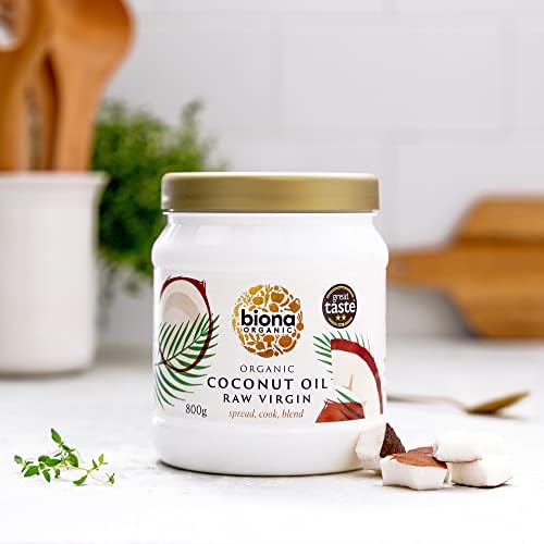 Biona Organic Raw Virgin Coconut Oil 800g - Great Taste Award 2024 Winner - Versatile Cooking Ingredient & Natural Beauty Product