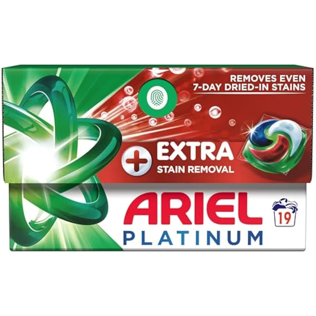 Ariel Platinum PODS®, Washing Liquid Laundry Detergent Capsules 76 (4x19) Washes, +Extra Stain Removal, Even Remove 7-Day Dried-In Stains