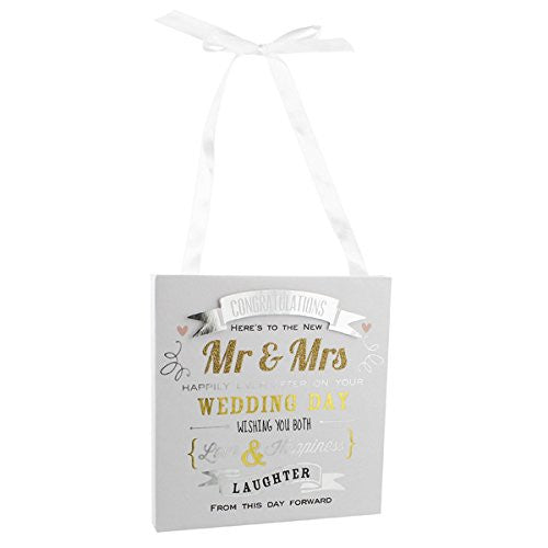 Signography 'Mr & Mrs' Wedding Day Wall Plaque