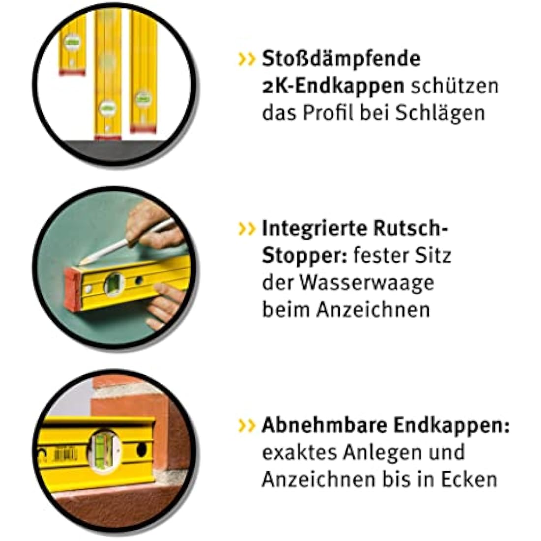 Stabila 196-2-100 Level 3 Vial 100cm/40in 15235, Yellow/Black
