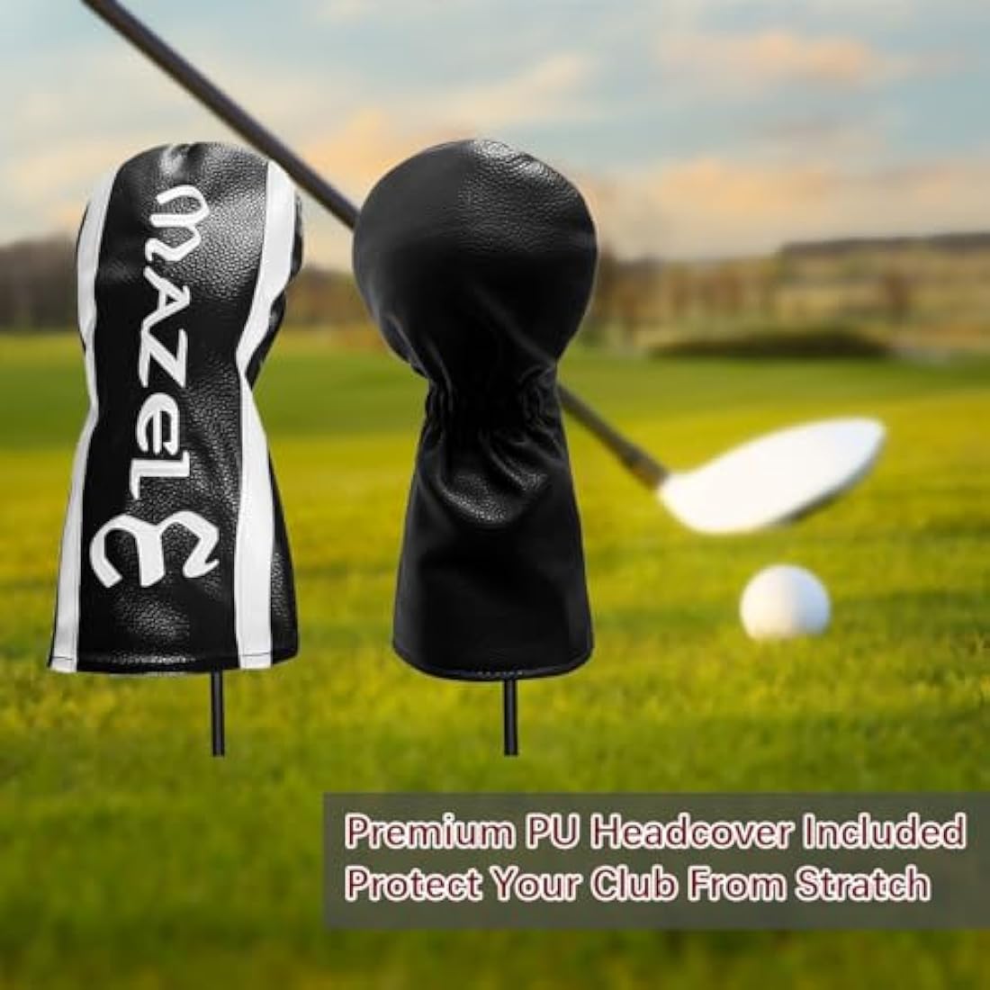 MAZEL Titanium Golf Driver for Men Graphite Shaft 45 Inch Flex Regular/Stiff, 460CC Driver Golf Clubs Right-Handed, Headcover Included