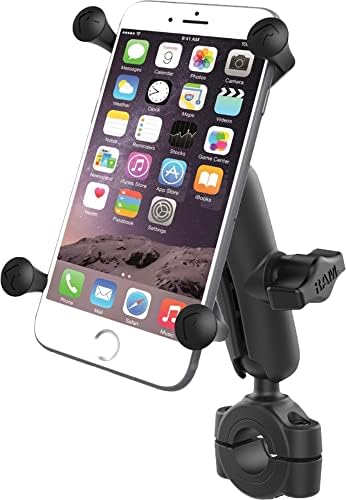 RAM-B-408-75-1-UN10 RAM® Torque™ 3/4" - 1" Diameter Handlebar/Rail Base with 1" Ball, Standard Arm and X-Grip® for Larger Phones