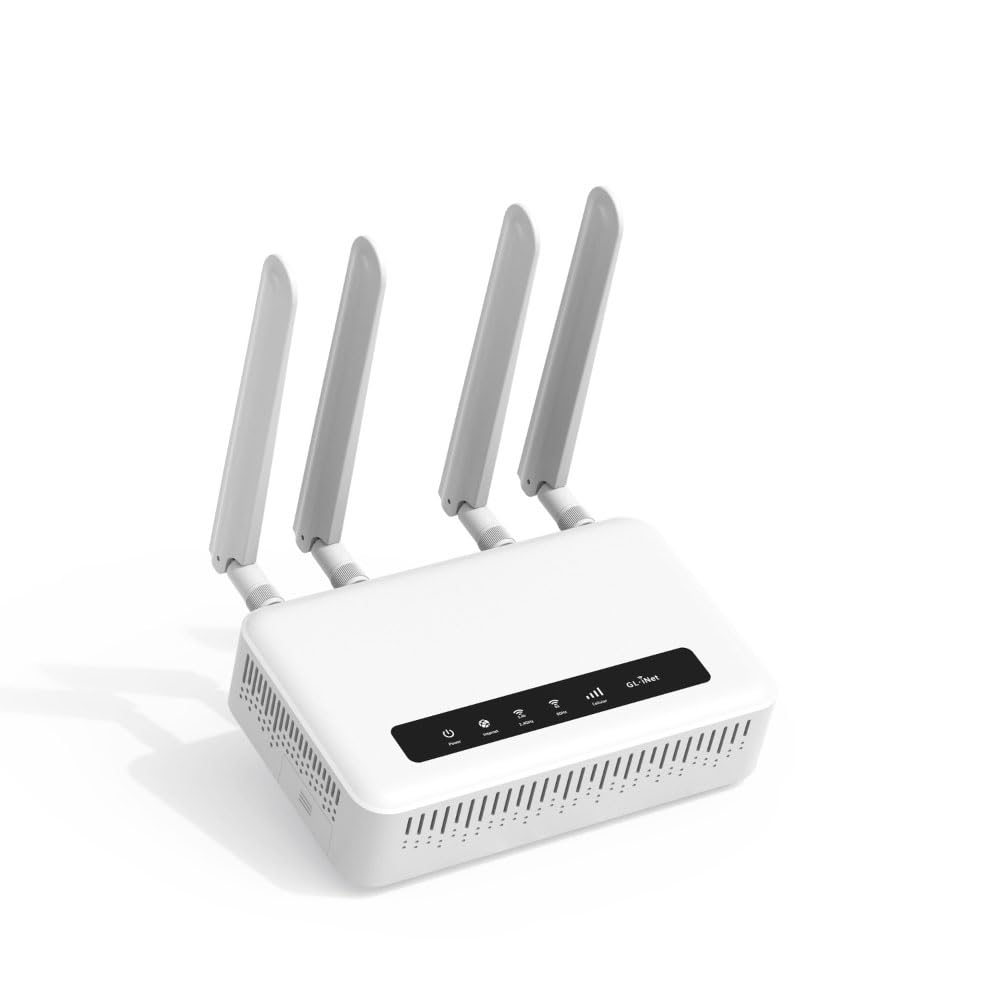 GL-X2000(Spitz Plus) Cellular Gateway 4G LTE Router for Home, Businesses, RVs, Road trips, CAT 12, Wifi 6 Router, Detachable Antennas, Dual-SIM,