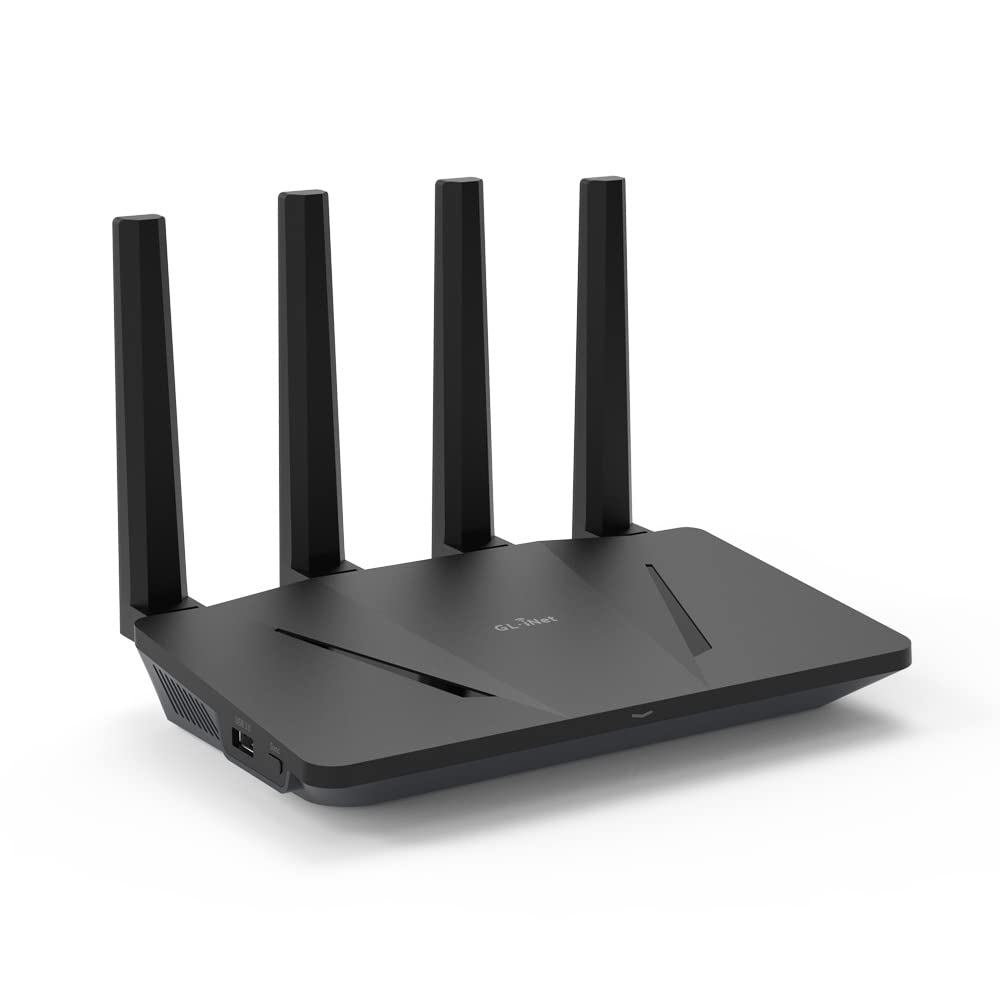 GL.iNet GL-AX1800(Flint) WiFi 6 Router - Dual Band Gigabit Wireless Internet Router | 5 x 1G Ethernet Ports | Up to 120 Devices | Great