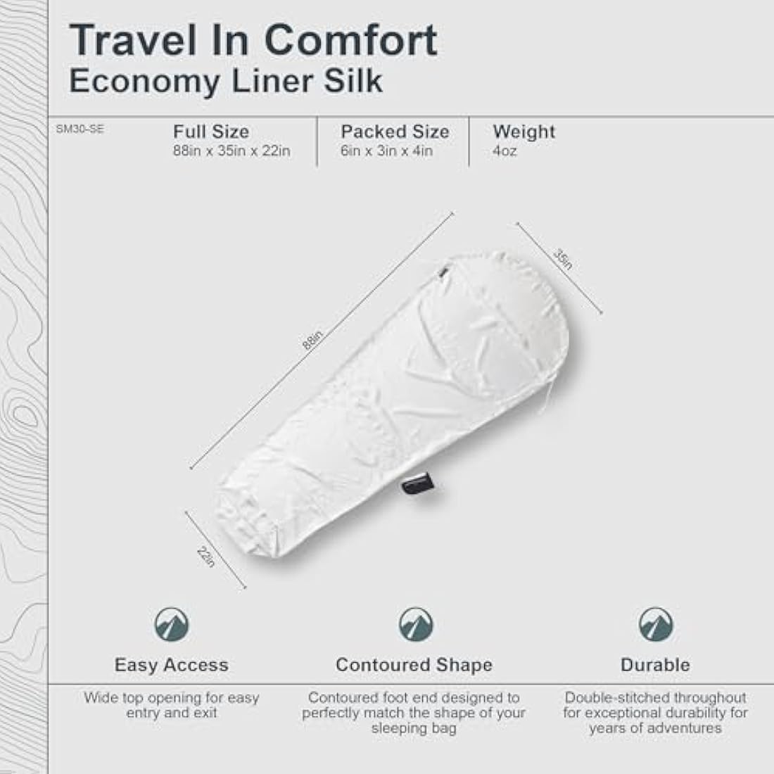 Cocoon Inlet Silk Eco White, Unisex, 750217001, White, 1 (Mumie)