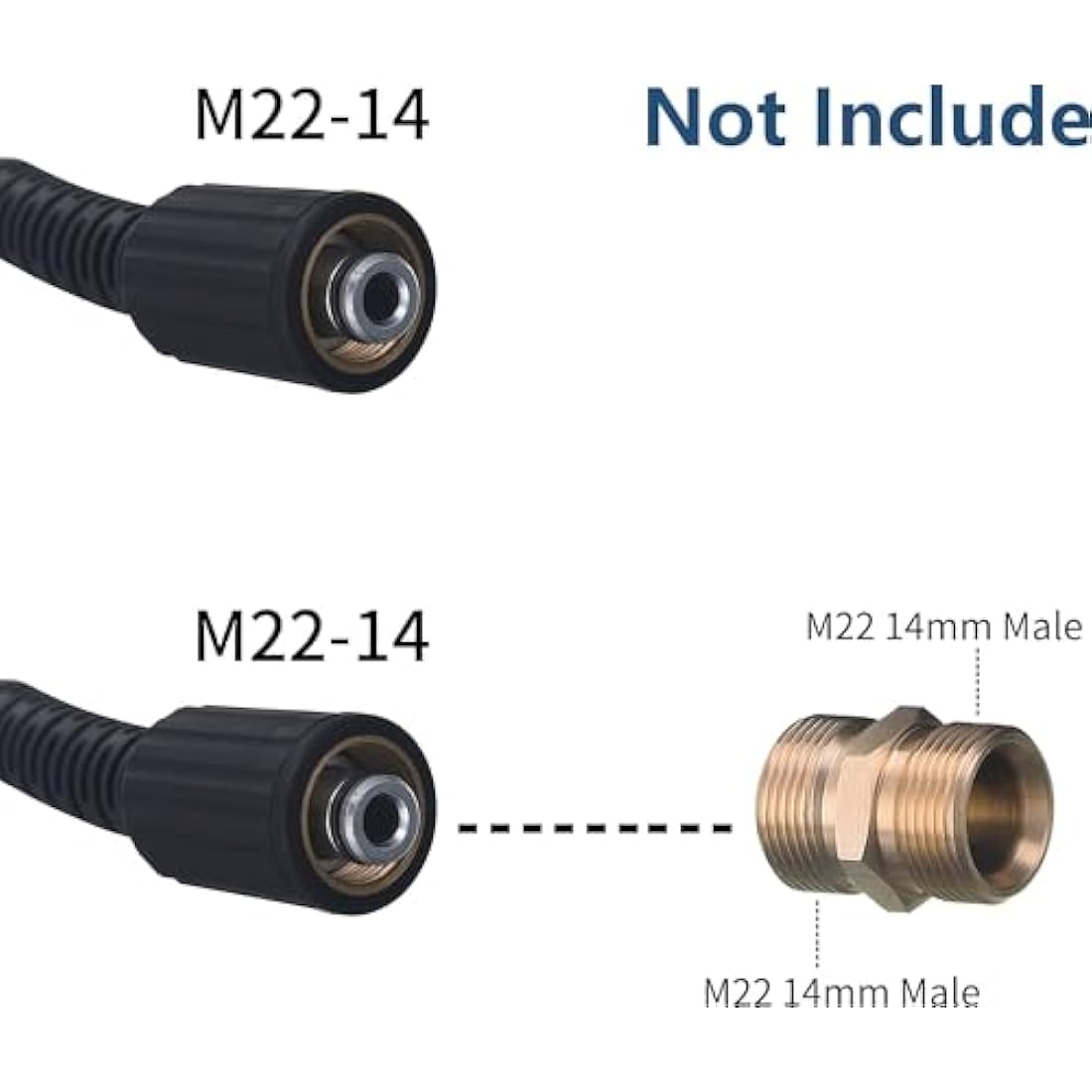 Tool Daily High Pressure Washer Hose, 25 FT X 1/4 Inch, 3600 PSI, M22 14mm, Replacement Power Washer Hose for Most Brands