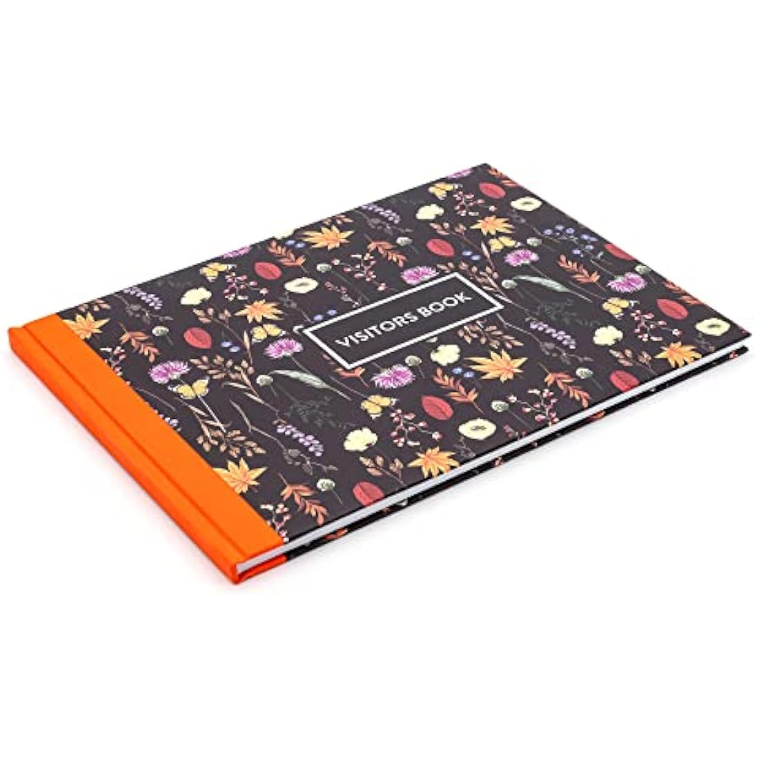 Pukka Pad, Bloom A4 Visitors Book – 96 Pages with 768 Entry Spaces – Includes Record Date, Name, Address, and Comment Fields – 120 GSM Paper – Black