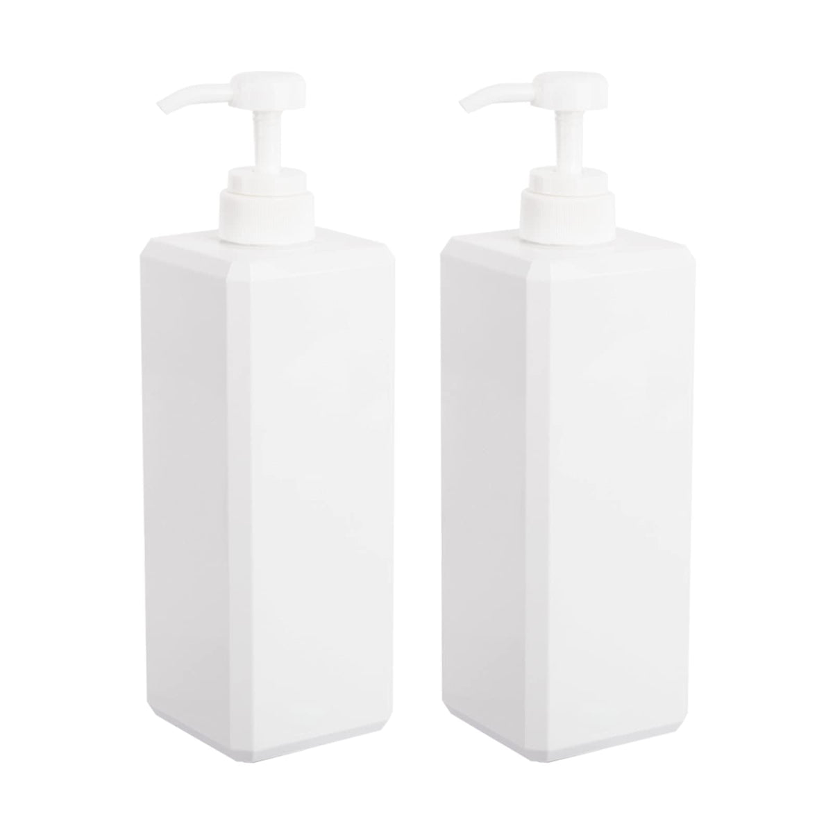 JiatuA Empty Plastic Pump Bottles, Refillable Lotion Soap Dispenser Liquid Container for Kitchen or Bathroom Soaps Shampoo and Body Wash, 2 Pack