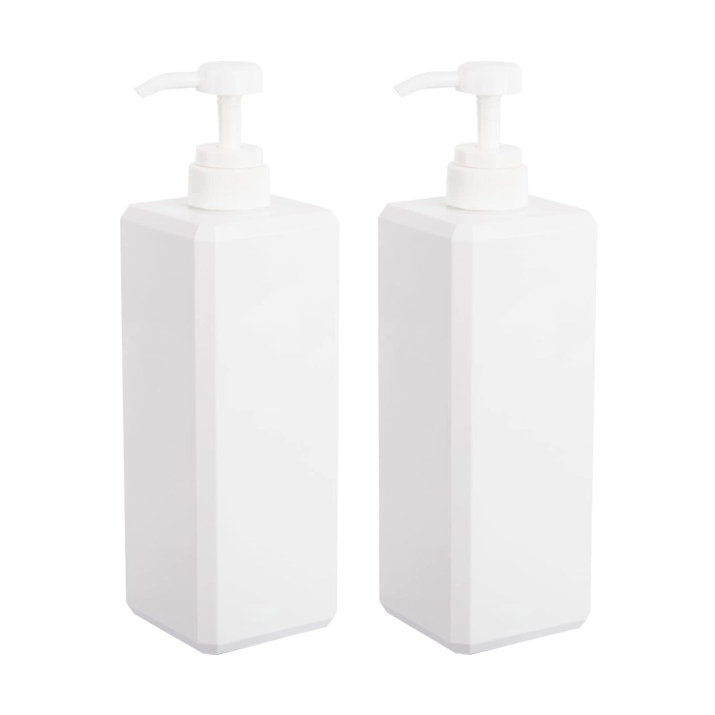 JiatuA Empty Plastic Pump Bottles, Refillable Lotion Soap Dispenser Liquid Container for Kitchen or Bathroom Soaps Shampoo and Body Wash, 2 Pack